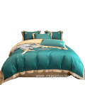 Luxury bedsheet bedding set 100 cotton hotel embroidered